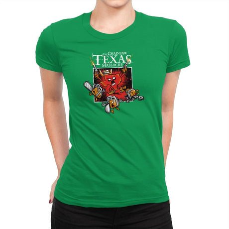 The Chainsaw Texas Massacre Exclusive - Womens Premium T-Shirts RIPT Apparel Small / Kelly Green
