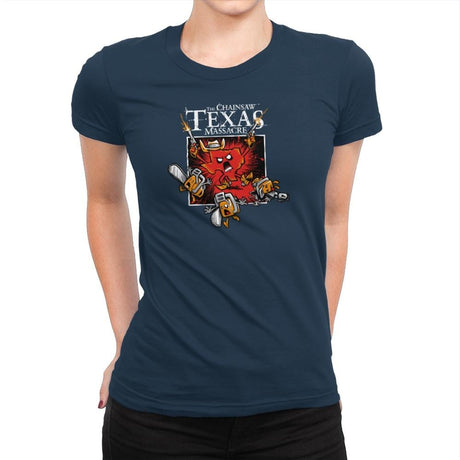 The Chainsaw Texas Massacre Exclusive - Womens Premium T-Shirts RIPT Apparel Small / Midnight Navy