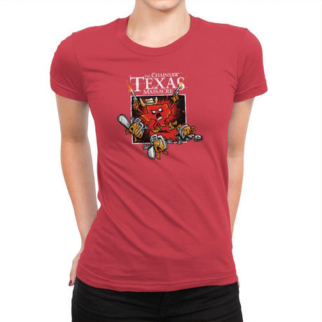 The Chainsaw Texas Massacre Exclusive - Womens Premium T-Shirts RIPT Apparel Small / Red