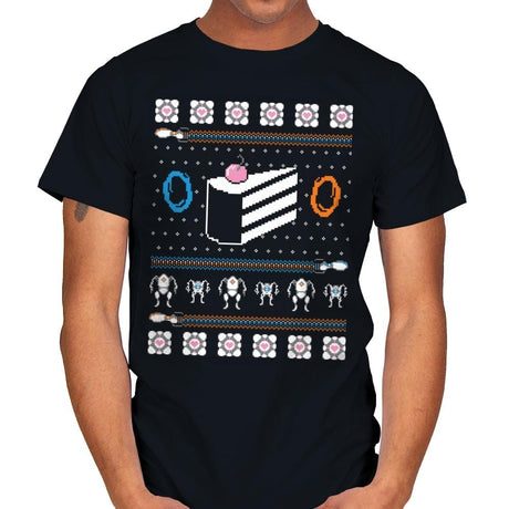 The Christmas Cake is a Lie - Mens T-Shirts RIPT Apparel Small / Black