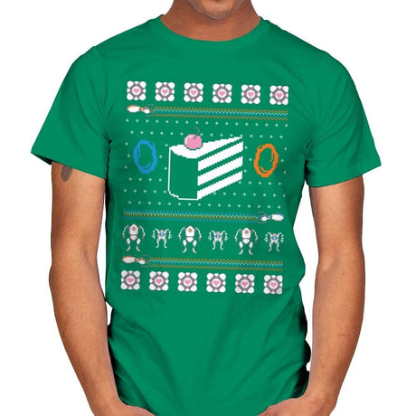 The Christmas Cake is a Lie - Mens T-Shirts RIPT Apparel Small / Kelly