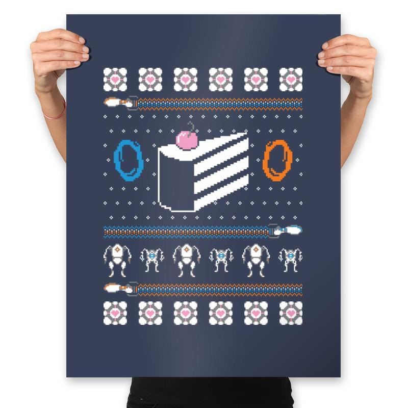 The Christmas Cake is a Lie - Prints Posters RIPT Apparel 18x24 / Navy