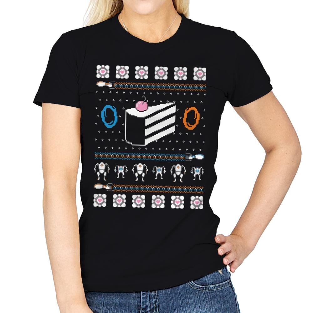 The Christmas Cake is a Lie - Womens T-Shirts RIPT Apparel Small / Black