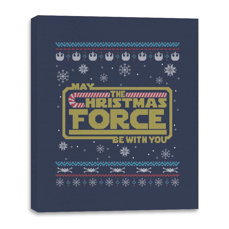 The Christmas Force - Canvas Wraps Canvas Wraps RIPT Apparel 16x20 / Navy