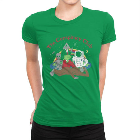 The Conspiracy Club - Womens Premium T-Shirts RIPT Apparel Small / Kelly Green