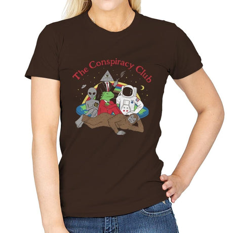 The Conspiracy Club - Womens T-Shirts RIPT Apparel Small / Dark Chocolate