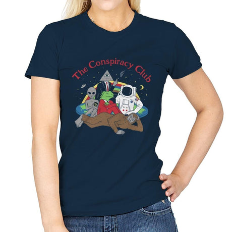 The Conspiracy Club - Womens T-Shirts RIPT Apparel Small / Navy