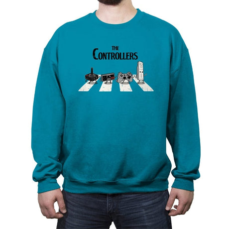 The Controllers - Crew Neck Sweatshirt Crew Neck Sweatshirt RIPT Apparel Small / Antique Sapphire