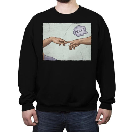 The Creation of a Joke! - Crew Neck Sweatshirt Crew Neck Sweatshirt RIPT Apparel Small / Black