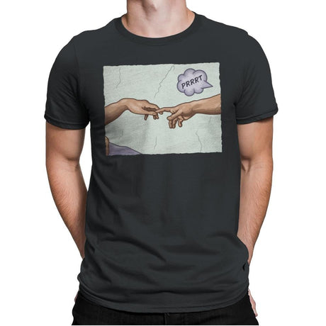 The Creation of a Joke! - Mens Premium T-Shirts RIPT Apparel Small / Heavy Metal