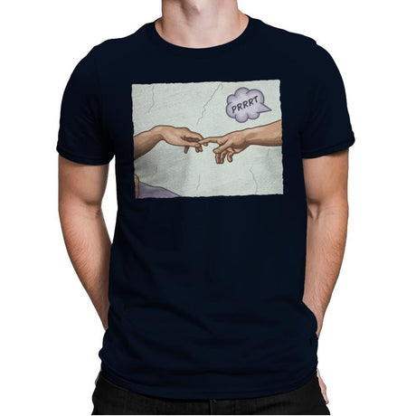 The Creation of a Joke! - Mens Premium T-Shirts RIPT Apparel Small / Midnight Navy