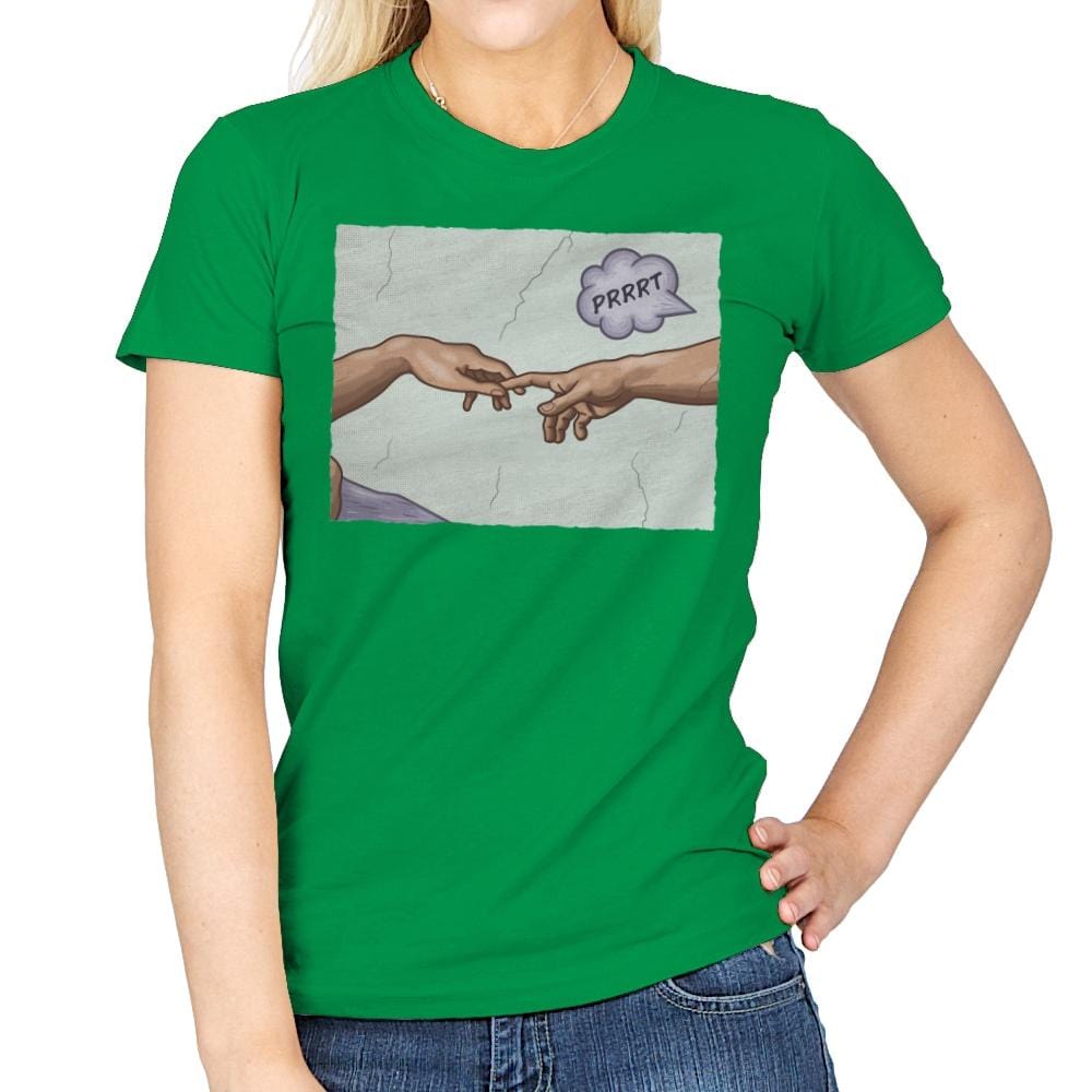 The Creation of a Joke! - Womens T-Shirts RIPT Apparel Small / Irish Green
