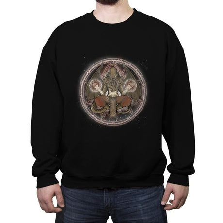 The Cthulhu Runes - Crew Neck Sweatshirt Crew Neck Sweatshirt RIPT Apparel Small / Black