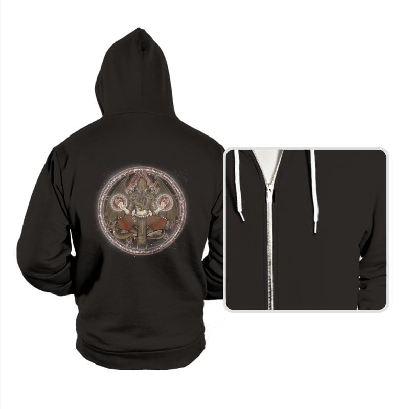 The Cthulhu Runes - Hoodies Hoodies RIPT Apparel Small / Black