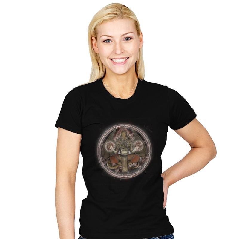 The Cthulhu Runes - Womens T-Shirts RIPT Apparel Small / Black