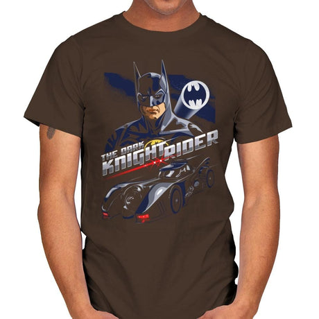 The Dark Knight Rider - Mens T-Shirts RIPT Apparel Small / Dark Chocolate