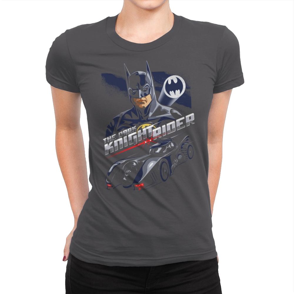 The Dark Knight Rider - Womens Premium T-Shirts RIPT Apparel Small / Heavy Metal