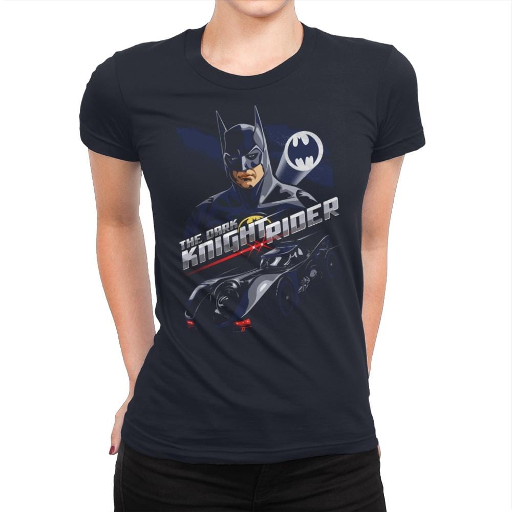 The Dark Knight Rider - Womens Premium T-Shirts RIPT Apparel Small / Midnight Navy