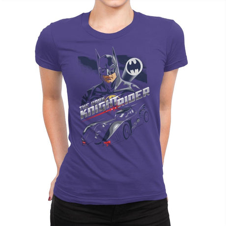 The Dark Knight Rider - Womens Premium T-Shirts RIPT Apparel Small / Purple Rush