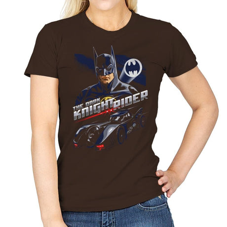 The Dark Knight Rider - Womens T-Shirts RIPT Apparel Small / Dark Chocolate