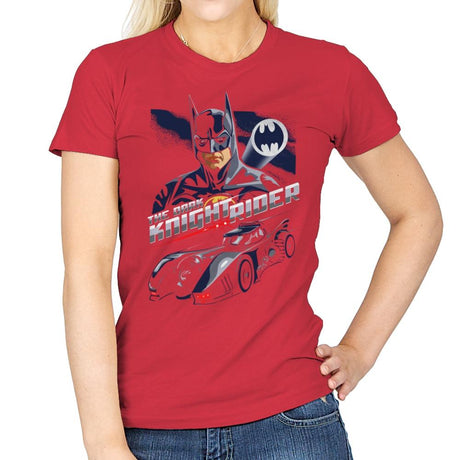 The Dark Knight Rider - Womens T-Shirts RIPT Apparel Small / Red