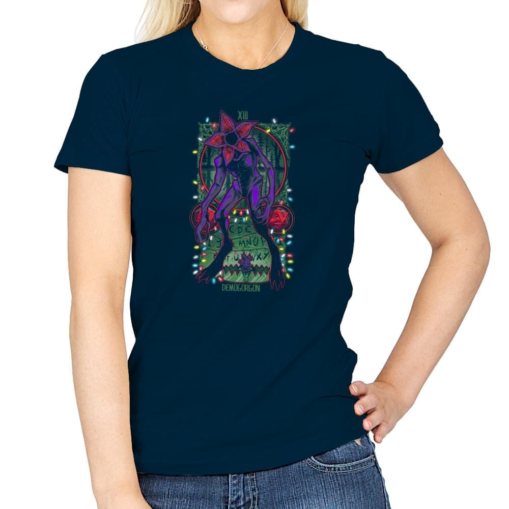 The Demogorgan Tarot Card Exclusive - Womens T-Shirts RIPT Apparel Small / Navy