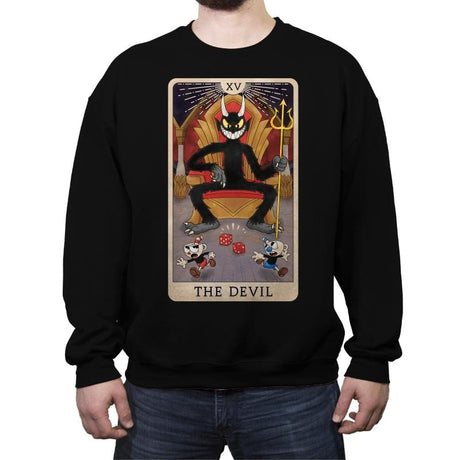 The Devil Cuphead - Crew Neck Sweatshirt Crew Neck Sweatshirt RIPT Apparel Small / Black