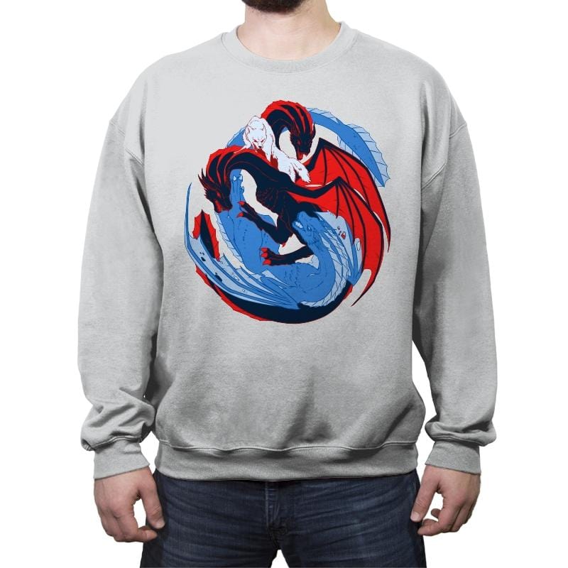 The Dragon and the Wolf - Crew Neck Sweatshirt Crew Neck Sweatshirt RIPT Apparel Small / Sport Gray