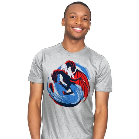 The Dragon and the Wolf - Mens T-Shirts RIPT Apparel Small / Silver