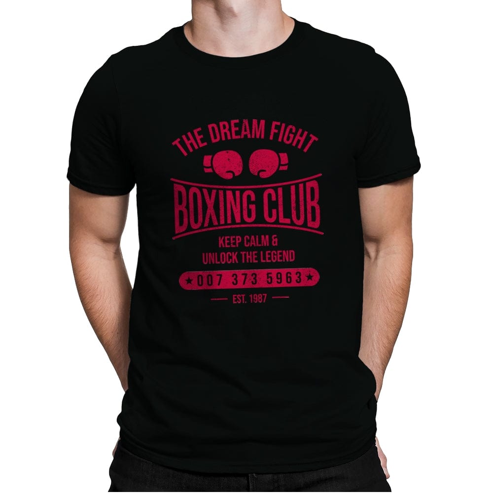 The Dream Fight Boxing Club – Nostalgic Boxing Gym for Retro Gamers - Mens Premium T-Shirts RIPT Apparel Small / Black
