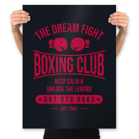 The Dream Fight Boxing Club – Nostalgic Boxing Gym for Retro Gamers - Prints Posters RIPT Apparel 18x24 / Black