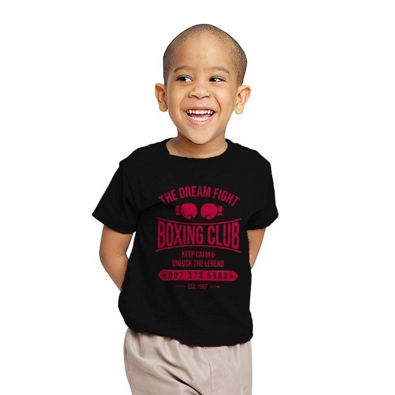 The Dream Fight Boxing Club – Nostalgic Boxing Gym for Retro Gamers - Youth T-Shirts RIPT Apparel X-small / Black