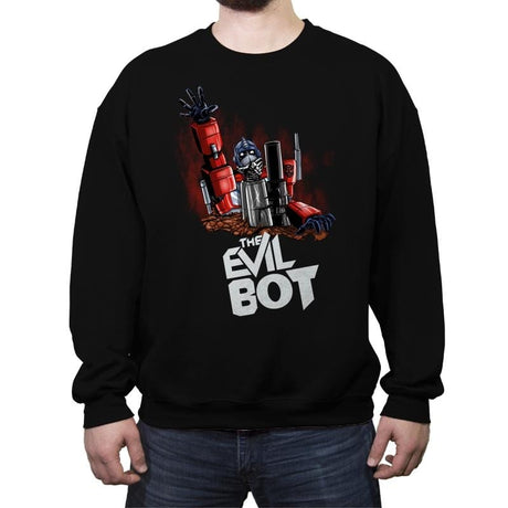 The Evil Bot - Crew Neck Sweatshirt Crew Neck Sweatshirt RIPT Apparel Small / Black