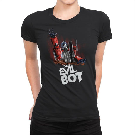 The Evil Bot - Womens Premium T-Shirts RIPT Apparel Small / Black