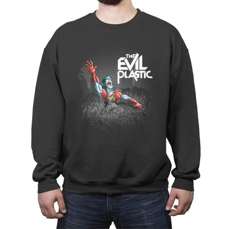 The Evil Plastic - Crew Neck Sweatshirt Crew Neck Sweatshirt RIPT Apparel Small / Charcoal