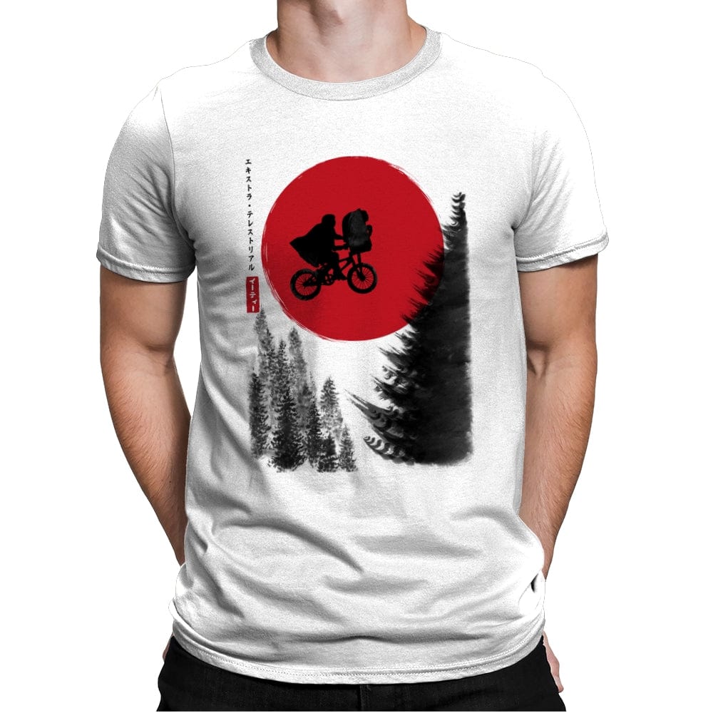 The Extra-Terrestrial in Japan - Mens Premium T-Shirts RIPT Apparel Small / White