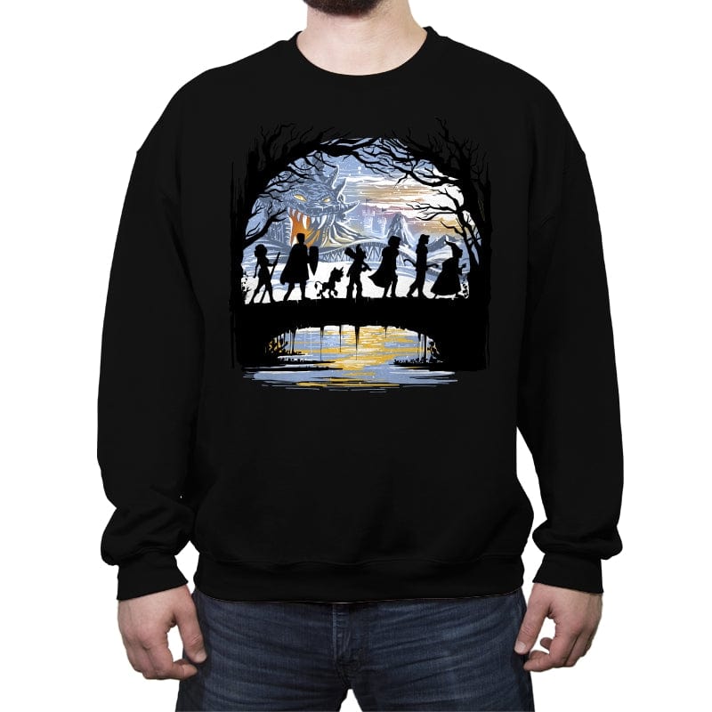The Fellowship of the Dungeons - Crew Neck Sweatshirt Crew Neck Sweatshirt RIPT Apparel Small / Black