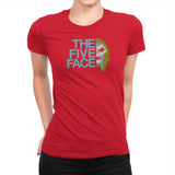 The Five Face Exclusive - Womens Premium T-Shirts RIPT Apparel Small / Red