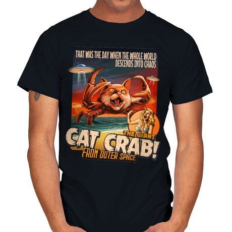 The Giant Cat Crab from Outer Space - Mens T-Shirts RIPT Apparel Small / Black