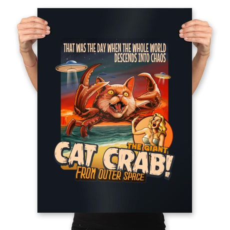The Giant Cat Crab from Outer Space - Prints Posters RIPT Apparel 18x24 / Black