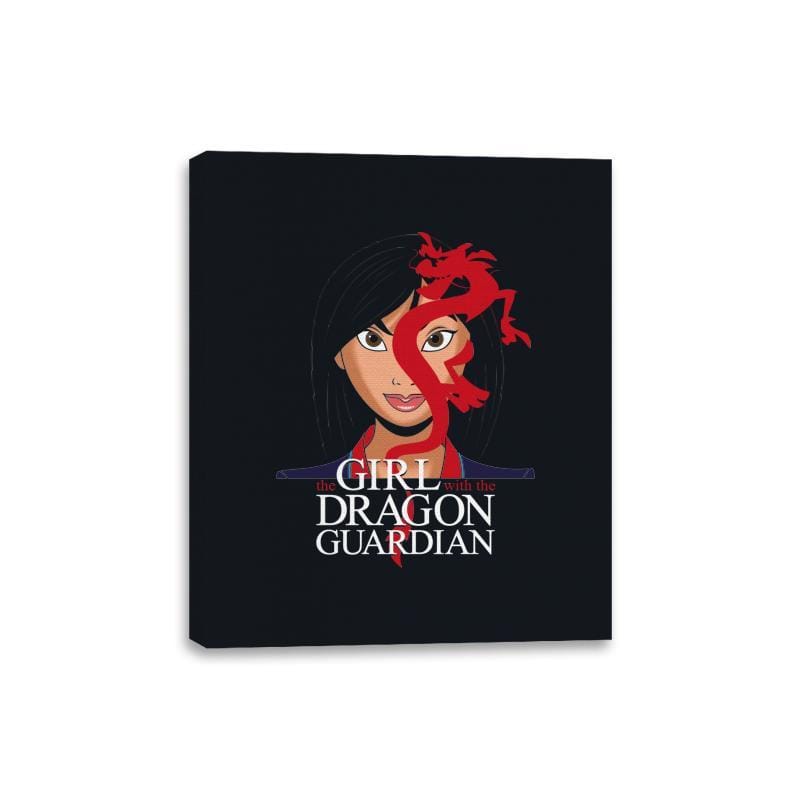 The Girl With The Dragon Guardian - Canvas Wraps Canvas Wraps RIPT Apparel 8x10 / Black