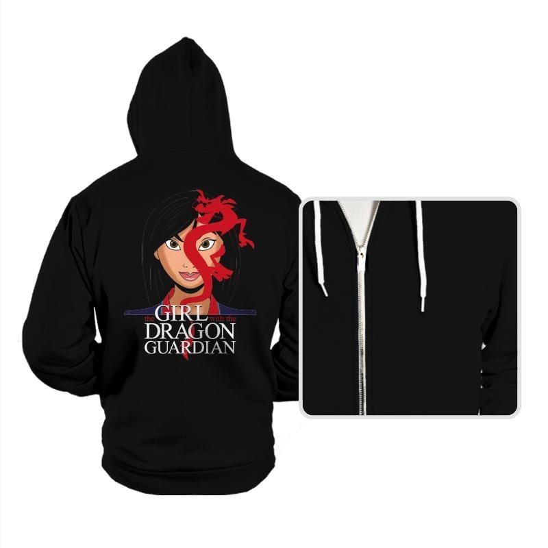 The Girl With The Dragon Guardian - Hoodies Hoodies RIPT Apparel Small / Black