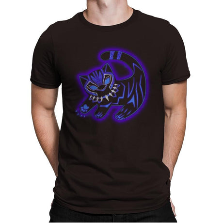 The Glowing Panther King - Best Seller - Mens Premium T-Shirts RIPT Apparel Small / Dark Chocolate