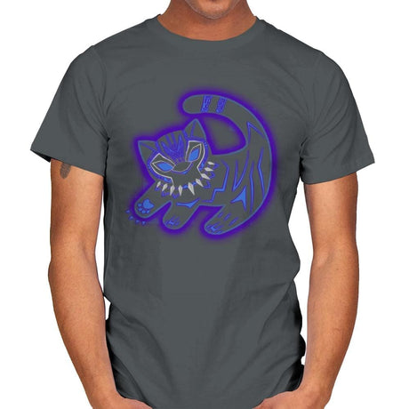 The Glowing Panther King - Best Seller - Mens T-Shirts RIPT Apparel Small / Charcoal