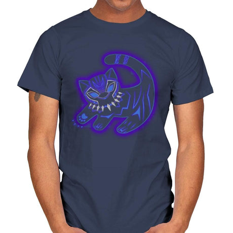The Glowing Panther King - Best Seller - Mens T-Shirts RIPT Apparel Small / Navy