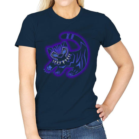 The Glowing Panther King - Best Seller - Womens T-Shirts RIPT Apparel Small / Navy
