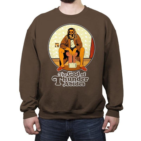 The God of Thunder Abides - Anytime - Crew Neck Sweatshirt Crew Neck Sweatshirt RIPT Apparel Small / Dark Chocolate