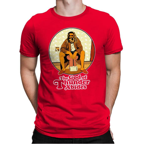 The God of Thunder Abides - Anytime - Mens Premium T-Shirts RIPT Apparel Small / Red