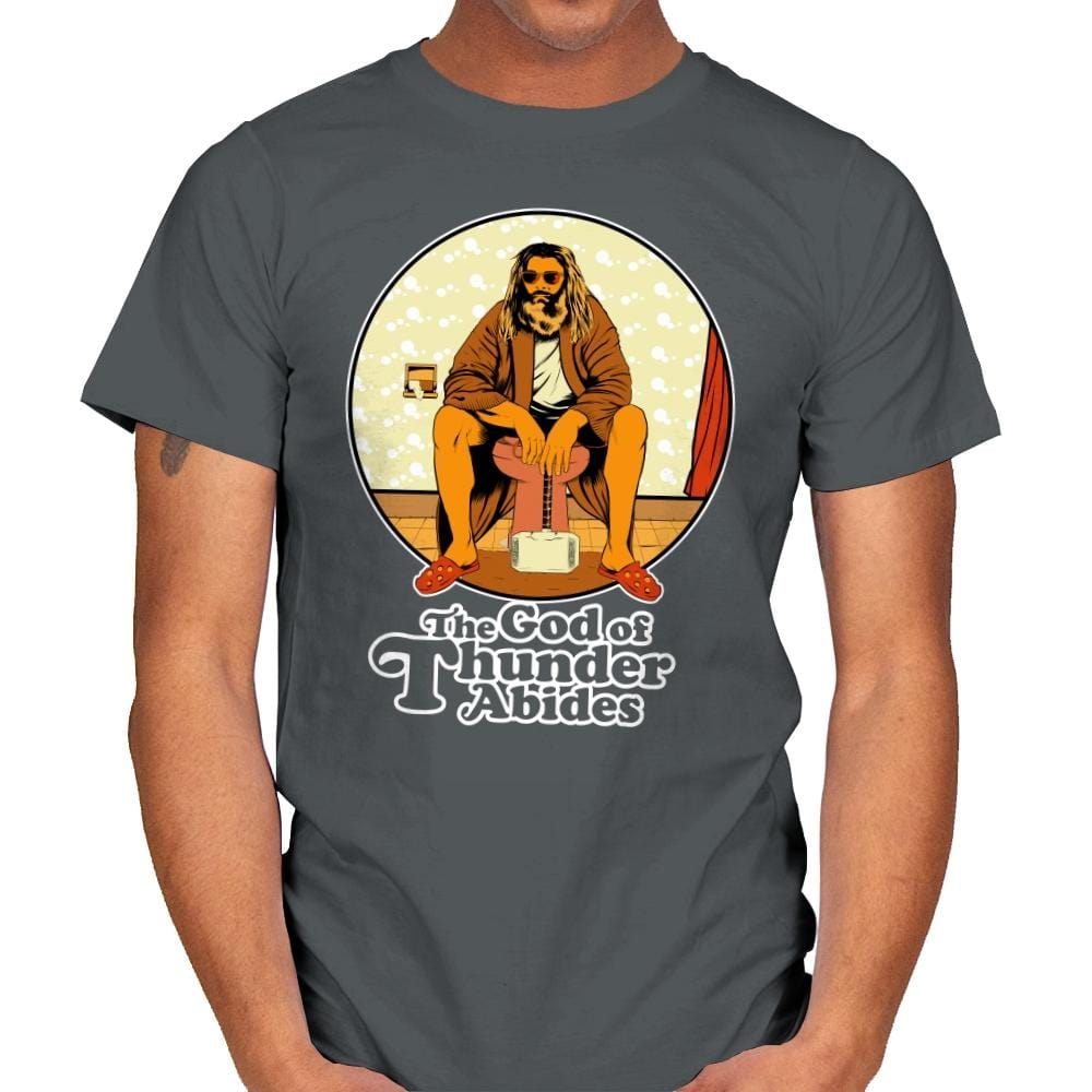 The God of Thunder Abides - Anytime - Mens T-Shirts RIPT Apparel Small / Charcoal