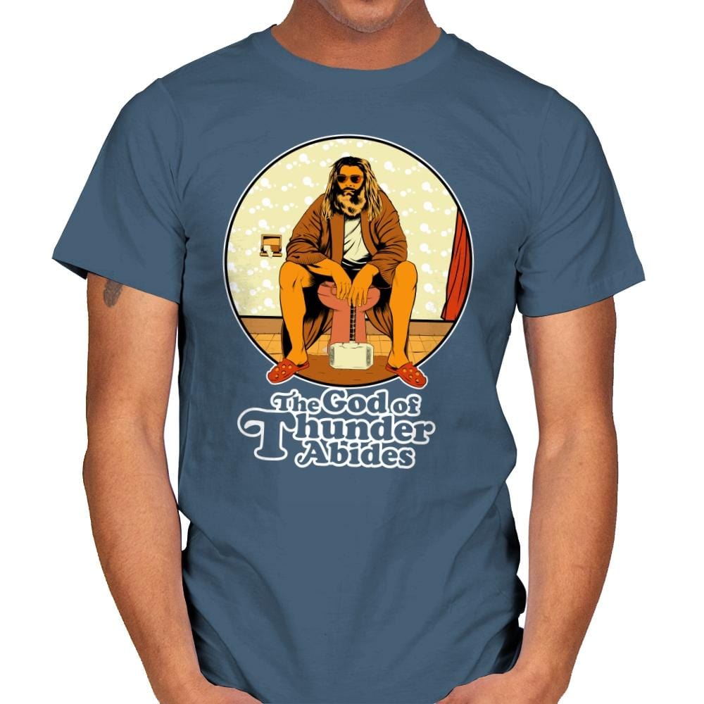 The God of Thunder Abides - Anytime - Mens T-Shirts RIPT Apparel Small / Indigo Blue